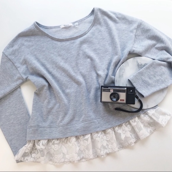 89th & Madison Tops - Boho Lace Sweatshirt Cozy Top 89th & Madison